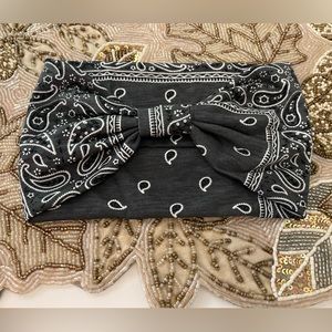 Boho Headband Stretchy Wide Hair Band Paisley Pattern Knotted Turban Headband